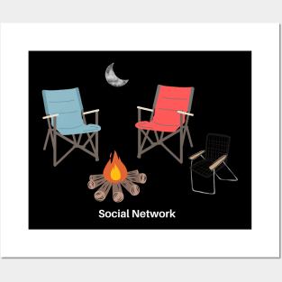 Social Network - Camping Posters and Art